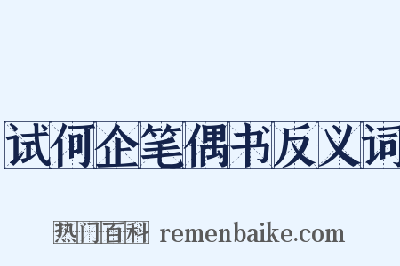 试何企笔偶书反义词是什么意思的图片
